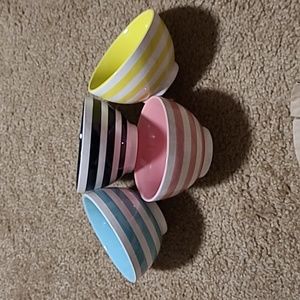 NWT! Thirty-One Ceramic Get The Scoop Ice Cream Bowl Set NEW, open box